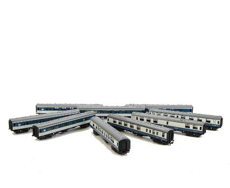 Trix Twin Railway OO Gauge Coaching Stock: in BR blue/grey, comprising Buffet car (1), Brake/3rd (1) 3rd Class (1) and 1st/3r