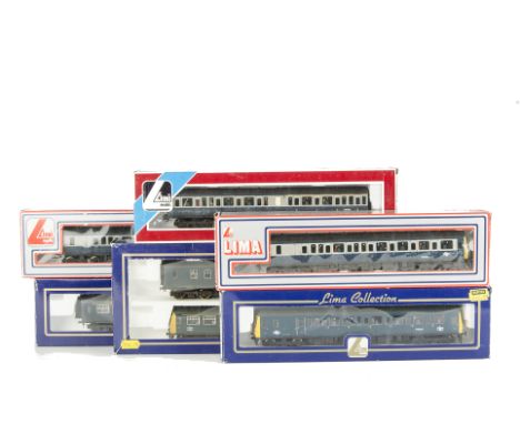 Lima 00 Gauge Railcar Sets: BR blue  149897 and L305382 BR blue 3-Car Railcar and 205147MWG ,205148W and 205149 BR blue and g