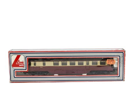 A Lima 00 Gauge 205133 Diesel Railcar, in crimson and cream, in original box, E, box F