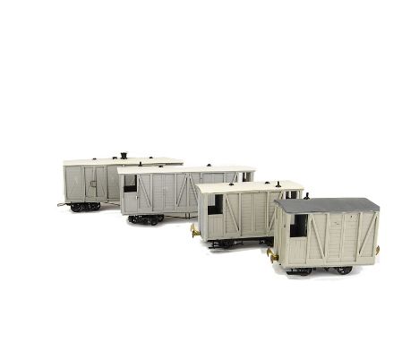 Kit-built 0 Gauge 16.5mm Scale Lynton and Barnstable style Light Railway Vans: bogie  Guards Van, bogie van (lacks one set of