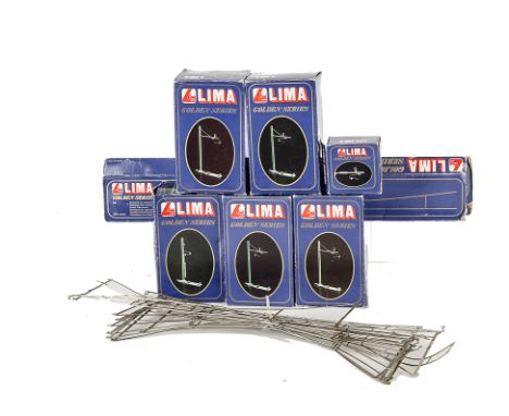 A Large Collection of HO Scale Lima 'Golden Series' Overhead Catenary: including 6+ boxes of support masts with bases, three 