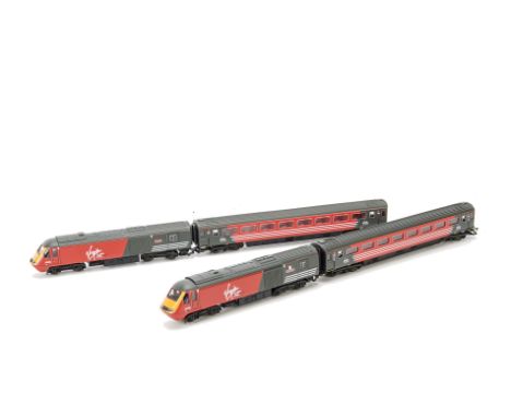 An unboxed Lima OO Gauge 4-car Virgin HST Set: comprising Power Car 43155 'The Red Arrows', Trailing Car 43093 'Lady in Red' 