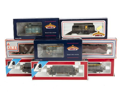 Bachmann Mainline 00 Gauge Modern Image weathered Wagons Bachmann Queen Mary Brake Van, 51 Ton Scrap Wagons (2), Lima, Pallet