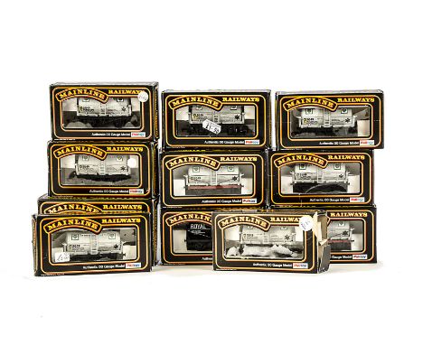 Mainline 00 Gauge Oil Tankers and Guards Vans: 937135 BP grey (12), 37134 Royal Daylight black (4), National black (1) and Cr