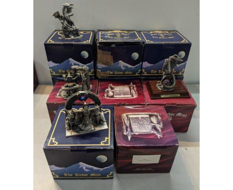 Approximately 10 Myth & Magic figures and models by the Tudor Mint, to include 'Guardian of the Crysta' '3305 nest of Dragons