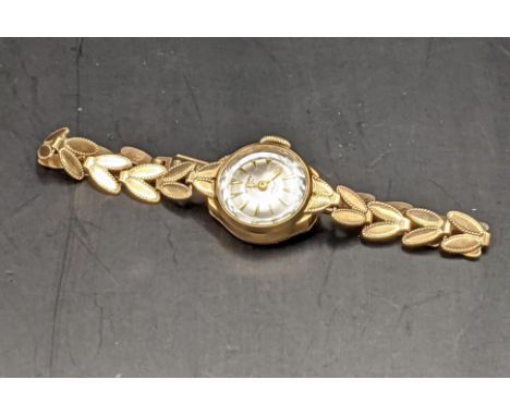 A Rotary 9ct gold cased ladies wristwatch on 9ct gold strap, 12.9gLocation: 