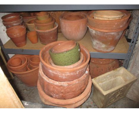 A large quantity of terracotta and ceramic garden potLocation: 