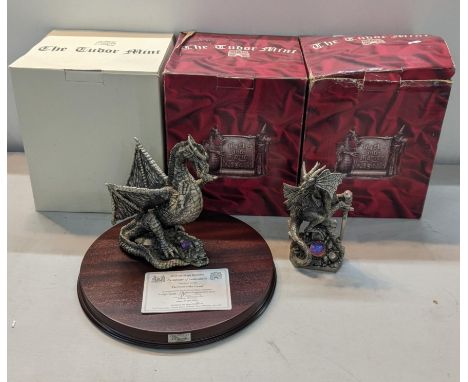 Four Myth & Magic figures and models by the Tudor Mint to include 'The Power of the Crystal' and others, three boxedLocation: