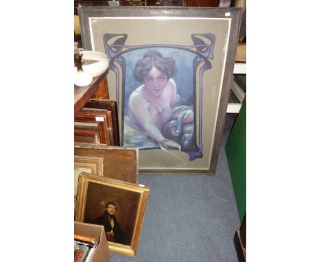 AN EARLY 19TH CENTURY PORTRAIT OF A GENTLEMAN, oil on canvas, and a further collection of pictures, prints and frames