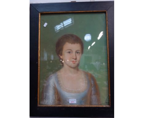A LATE 18TH OR 19TH CENTURY PASTEL PORTRAIT, 'Charlotte Von Clermont, Married General Von Klux', in an ebonised frame 
