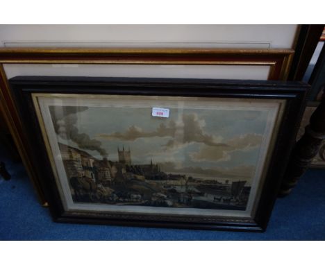 A PRINT OF WORCESTER AFTER PAUL SANDBY and two other engravings 