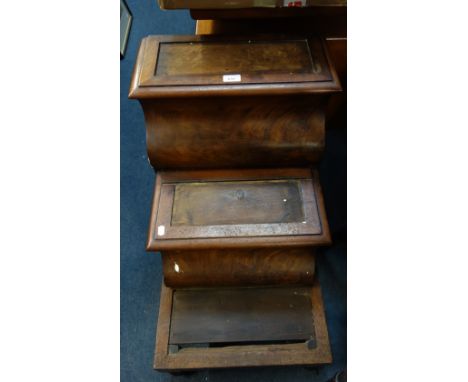A VICTORIAN MAHOGANY STEP COMMODE 