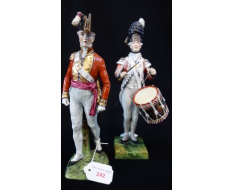 A DRESDEN STUDY OF A DRUMMER in the first foot guards and a similar Grenadier guard (2) (examine)