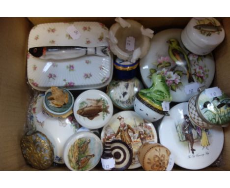 A COLLECTION OF CERAMIC BOXES and similar items