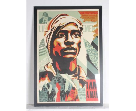 Shepard Fairey (American b.1970), Voting Rights Are Human Rights, signed lower right, lithograph, 90 x 60cm, housed in a blac