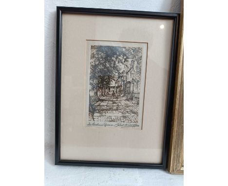 A map of Suffolk, early 18th century, by Richard Blome, h.30cms w.34cms, a Stannard print, h.22cm, w.37cm, and a Swoffer etch