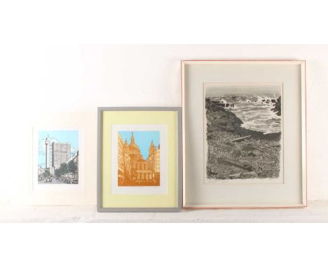 Rowland Svensson (1910-2003), Coastal scene, lithograph, signed and numbered 202/220 in pencil to the margin, 37 x 29cm, toge