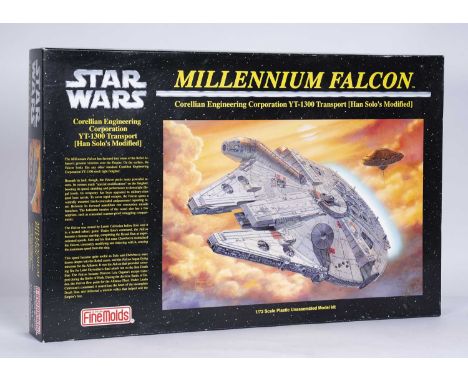 A Finemolds 1/72nd scale No. SW-6 Star Wars Millennium Falcon Corellian Engineering Corporation YT-1300 Transport (Han Solo's