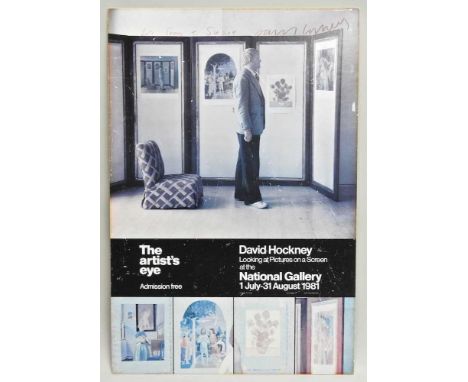 ARR David Hockney, (b.1937), The Artist's Eye, National Gallery, 1981, poster, inscribed in orange crayon 'For Tony and Susie