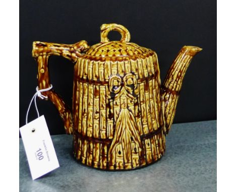 A Belfield & Co of Portobello Scottish pottery treacle glazed teapot