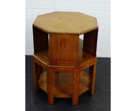 An oak Art Deco revolving bookcase, 60 x 46cm