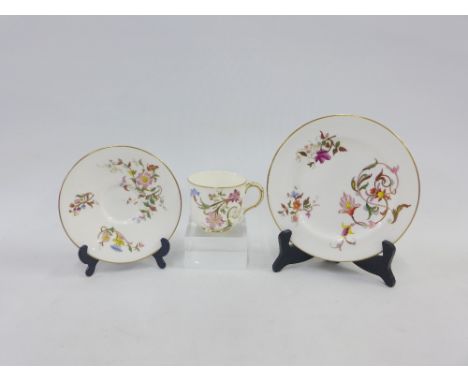Royal Worcester cup, saucer and side plate trio (3) 