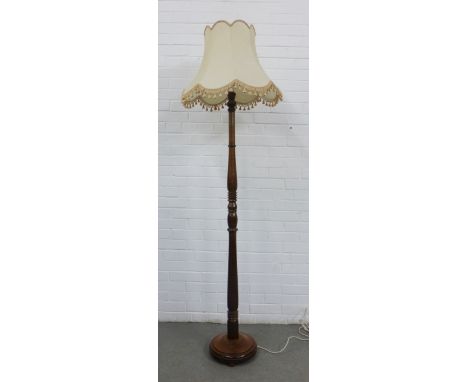 Standard lamp and shade, 146cm to fitting 