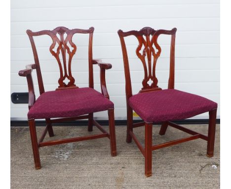 Set of 20 Chippendale style chairs to include four carvers and 16 side chairs, 97 x 59cm (20)&nbsp;