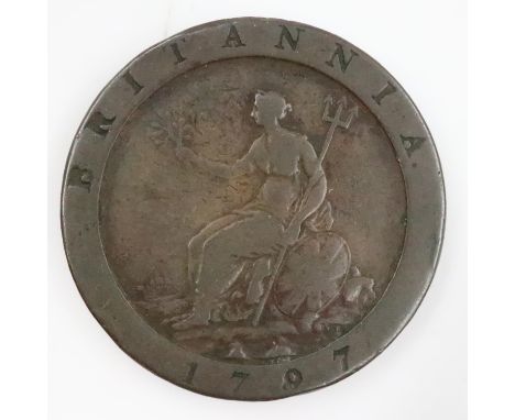 1797 cartwheel penny of George III - F. UK P&amp;P Group 0 (£6+VAT for the first lot and £1+VAT for subsequent lots) 