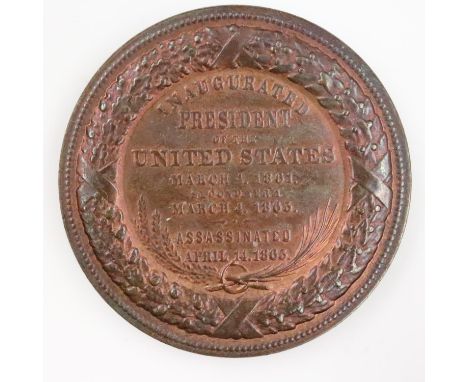 1861 American Lincoln commemorative medallion - aEF. UK P&amp;P Group 0 (£6+VAT for the first lot and £1+VAT for subsequent l