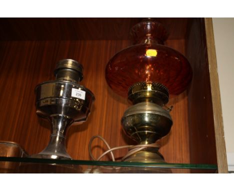 A VINTAGE OIL LAMP PLUS ANOTHER A/F