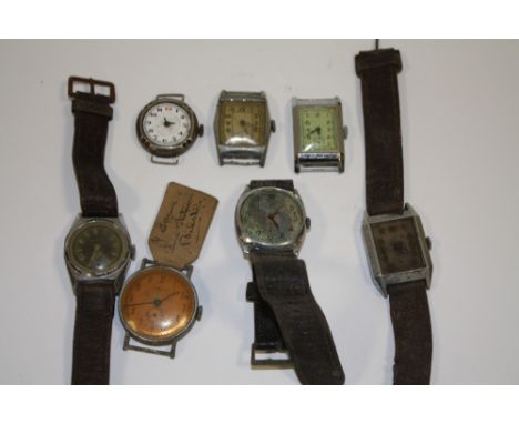 SEVEN VINTAGE WRISTWATCHES A/F 