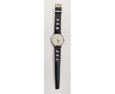 Vintage gent's Jaeger Le Coultre wristwatch, the circular dial with Arabic numeral hour markers, seconds subsidiary dial at t