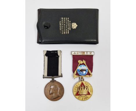 Silver-gilt and enamel Masonic medal by Toye Kenning &amp; Spencer (London), inscribed ACCRA CHAPTER No. 3063, on ribbon with