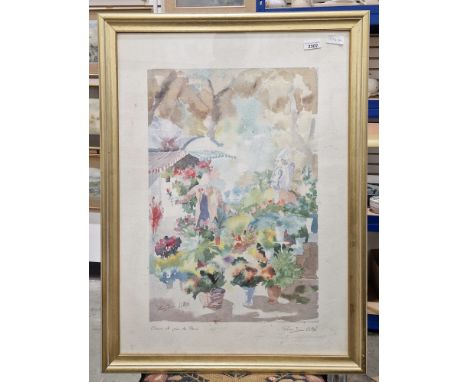 Pierre Llado  Limited edition print  Clowns et Jeux de Fleurs, signed in margin, framed , 69cm x 49cm not including frame Bar