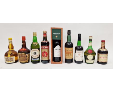Mixed collection of fortified wines and liqueurs&nbsp;including a bottle of Graham's Quinta dos Malvedog 2001 vintage port, L