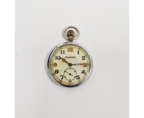 Early 20th century military pocket watch&nbsp;by Jaeger Le Coultre, the circular dial having Arabic numerals denoting hours, 