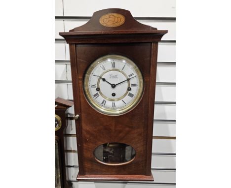 Late 20th century wall clock&nbsp;by Comitti of London and a similar banjo barometer, 68cm (2)&nbsp;