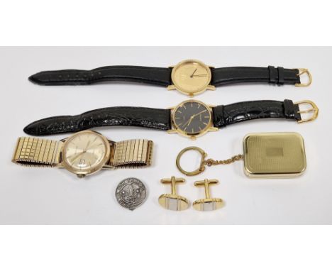 Vintage Timex self wind gent's wristwatch, the base of the dial no. 4147 3266, on later expanding strap,&nbsp;a Sekonda wrist