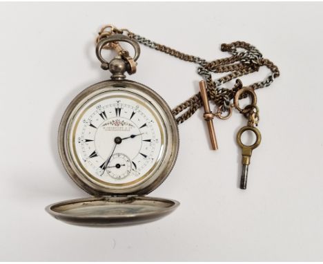 Turkish full hunter pocket watch by K Serkisoff & Co, Constantinople, the enamel dial having Turkish numeral hour markers, wi