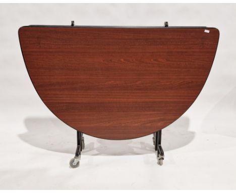 Vintage Merricks Sico folding table with metal base, on wheels, 185cm long&nbsp;