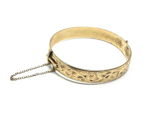 vintage 9ct gold metal core bangle weight 24g 