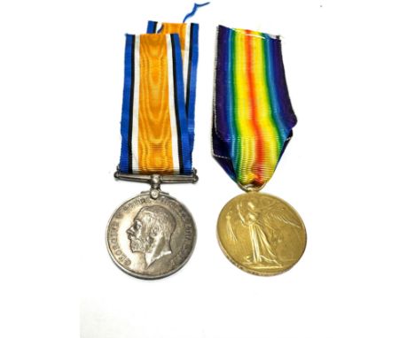 WW.I Medal Pair &amp; Original Ribbons. Named. 97513 Pte. R. White. M.G.C 