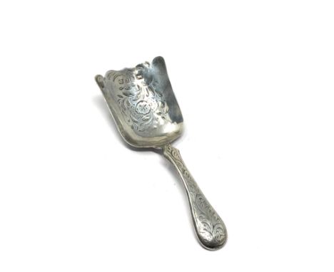 Antique Victorian silver tea caddy spoon 