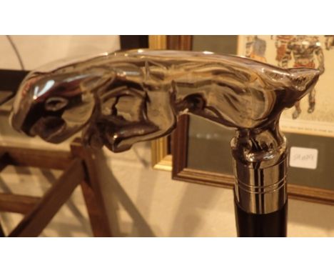 Jaguar handled walking stick