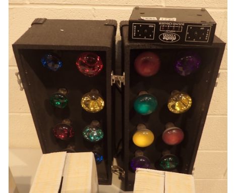 Foldaway disco light boxes and controller