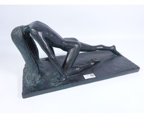 Austin Prod J.P. Renard Bronze finish terracotta sculpture of nude woman, L43cm    Condition Report   Click here for further 