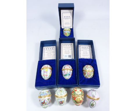 Eight Halcyon Days Easter egg shaped enamel boxes, 1990 - 1997, some boxed (8)   Condition Report   Click here for further im