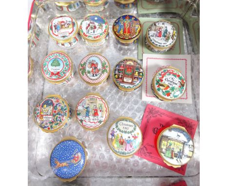 Thirteen Halcyon Days Christmas enamel boxes (13)   Condition Report   Click here for further images, condition, auction time