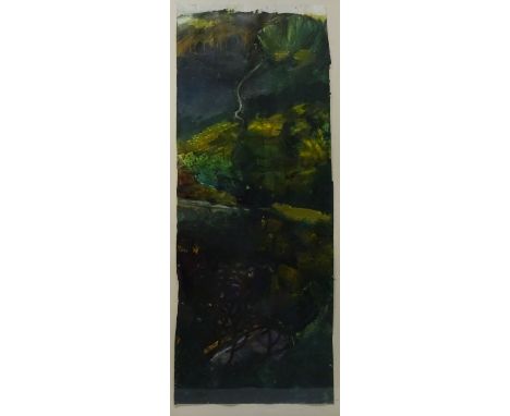 On the Path to the Two Sisters, watercolour signed and titled verso by Janet R Moodie ARCA (British Contemporary 1938-2010), 